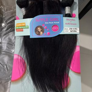 Brazilian Human Hair 5+1 Packet 5 Bundles with 4*4 Closure