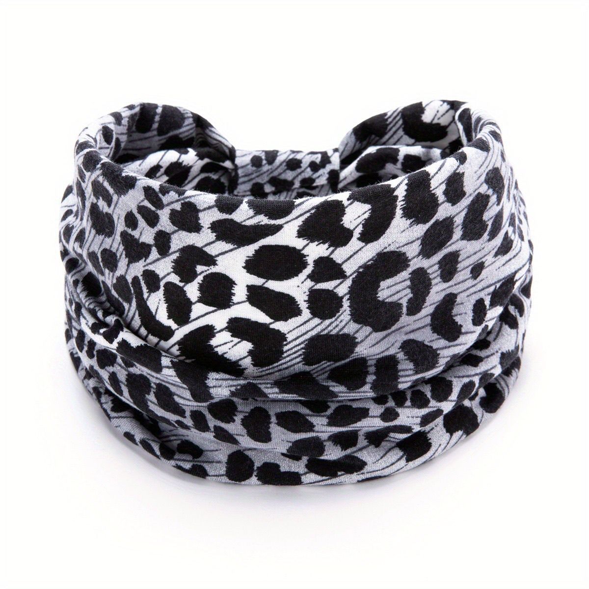 Autumn and Winter Sweet Cool Babes Wind Leopard Print Sports Headband - Image 2