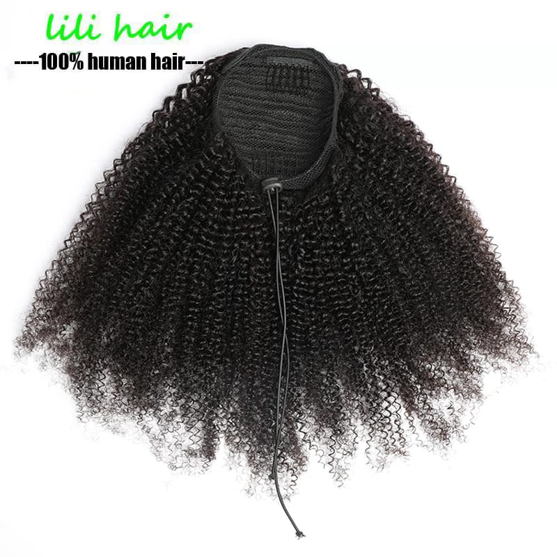 Afro Kinky Curly Drawstring Ponytail - Image 5